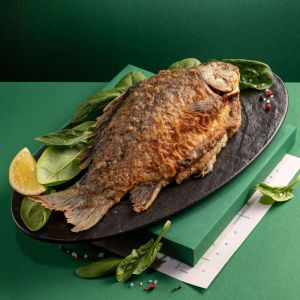 ціна за 100г Смажений карась